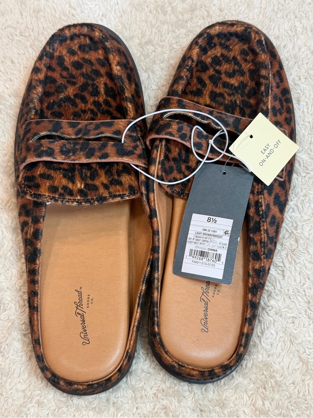 Universal Thread Leopard-Print Slip-On Mules — Brown/Black